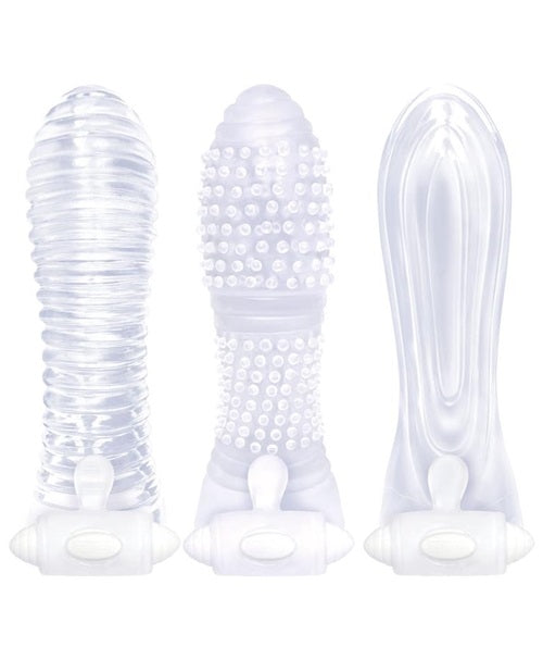 The 9's - Vibrating Sextenders 3 Pack - Nubbed, Contoured, Ribbed