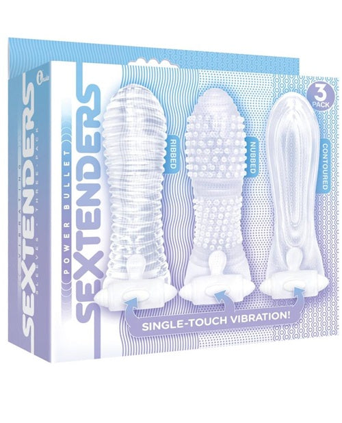 The 9's - Vibrating Sextenders 3 Pack - Nubbed, Contoured, Ribbed
