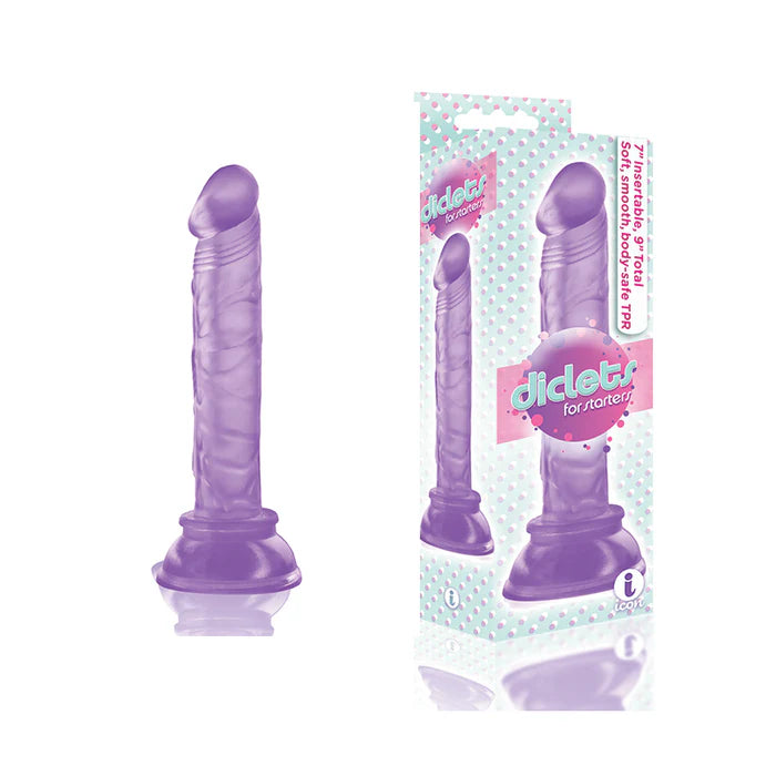 9'S DICLETS 7" JELLY TPR DONG PURPLE