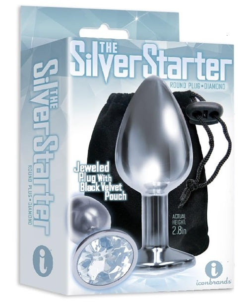 The 9's - The Silver Starter Bejeweled Stainless Steel Plug - Diamond