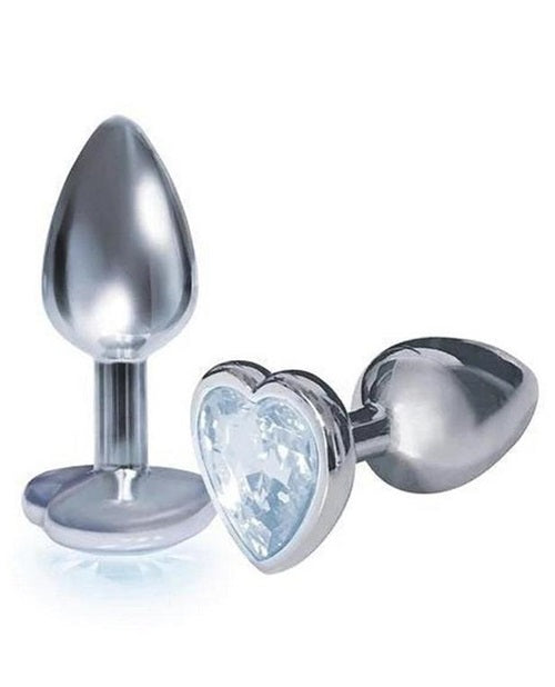 The 9's - The Silver Starter Bejeweled Heart Stainless Steel Plug - Diamond