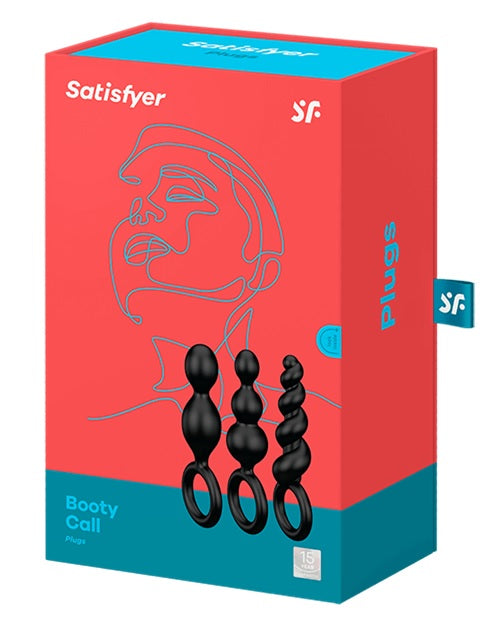 Satisfyer Plug Set of 3 - Asst. Colors - Black