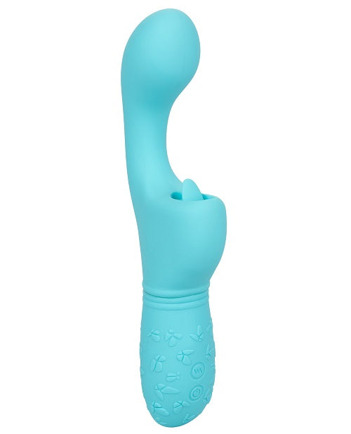 Rechargeable Butterfly Kiss Silicone Clitoral Flicker Vibrator - Blue