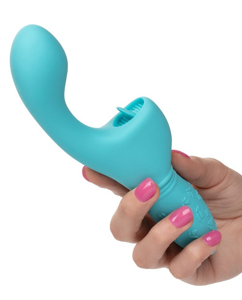 Rechargeable Butterfly Kiss Silicone Clitoral Flicker Vibrator - Blue