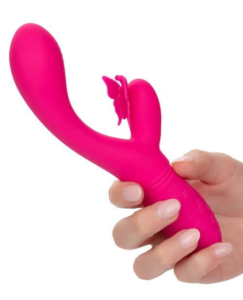 Rechargeable Butterfly Kiss Flutter Silicone Massager - Pink