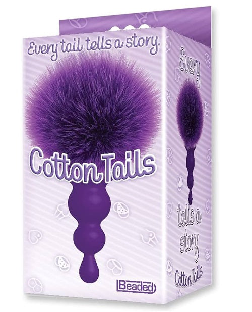 The 9's - Cottontails Silicone Beaded Bunny Tail Butt Plug - Purple