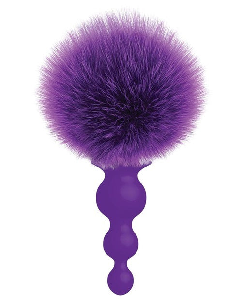 The 9's - Cottontails Silicone Beaded Bunny Tail Butt Plug - Purple