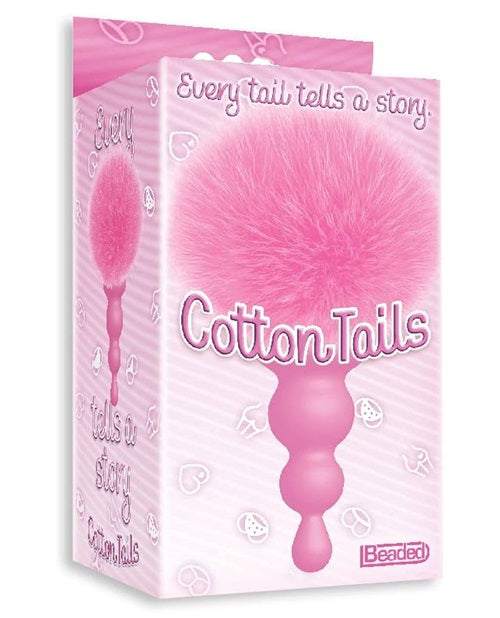 The 9's - Cottontails Silicone Beaded Bunny Tail Butt Plug - Pink