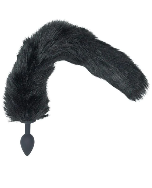 Foxy Silicone Fox Tail Butt Plug – Black