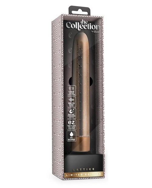 The Collection - Lattice - 7 Inch Rechargeable Vibe - Rose Gold