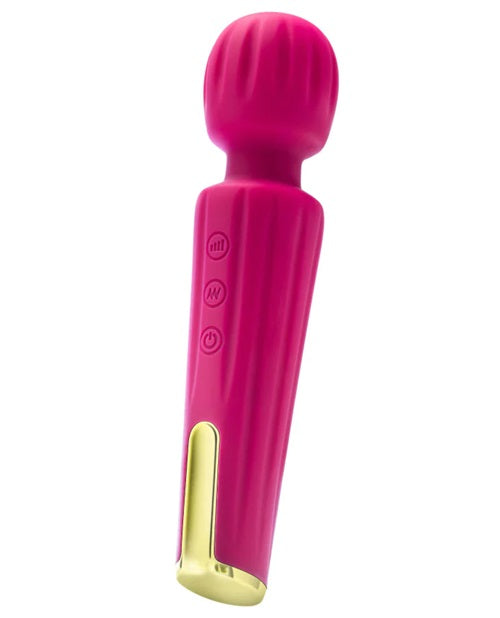 Lush Allana Velvet Rechargeable Silicone Wand Vibrator- Magenta/Rose Gold