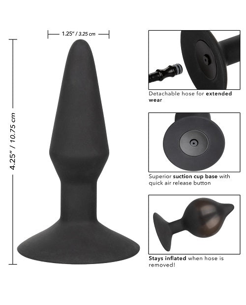 Medium Silicone Inflatable Plug - Black