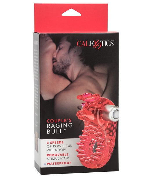 Couples Raging Bull Vibrating Cock Ring - Red