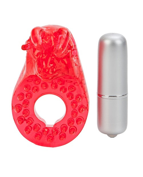 Couples Raging Bull Vibrating Cock Ring - Red