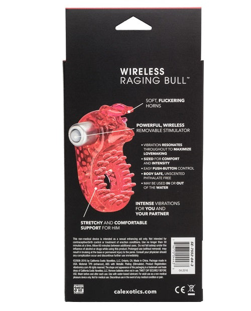 Couples Raging Bull Vibrating Cock Ring - Red