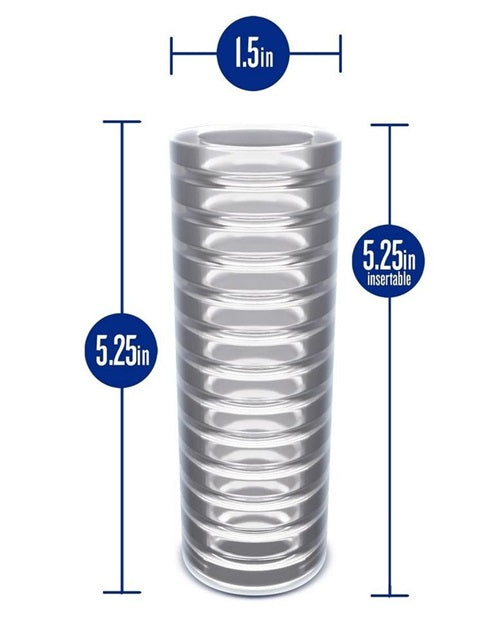 Rize Ribz Self Lubricating Stroker Dual End Masturbator - Clear