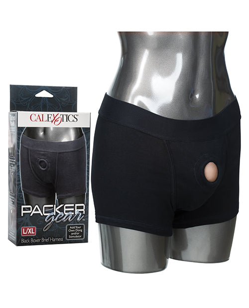 Packer Gear Boxer Brief Harness - L/XL - Black