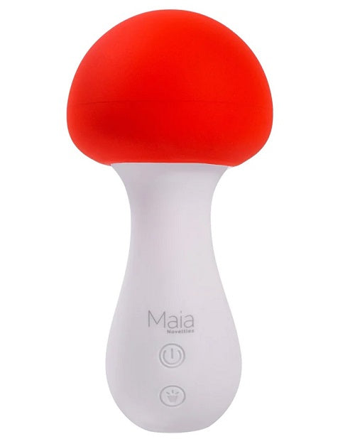 Shroomie Rechargeable Mushroom Vibrator - White & Red