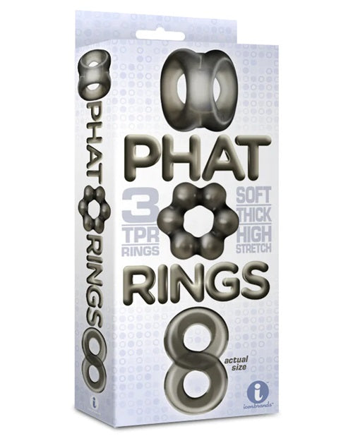 The 9's - Phat Rings Smoke 1, Chunky Cock Rings - Smoke