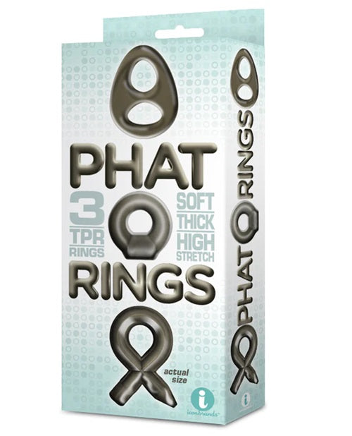 The 9's - Phat Rings Smoke 2, Chunky Cock Rings - Smoke