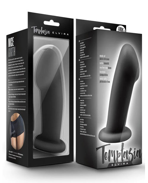 Temptasia Elvira Silicone Dildo 6in - Black