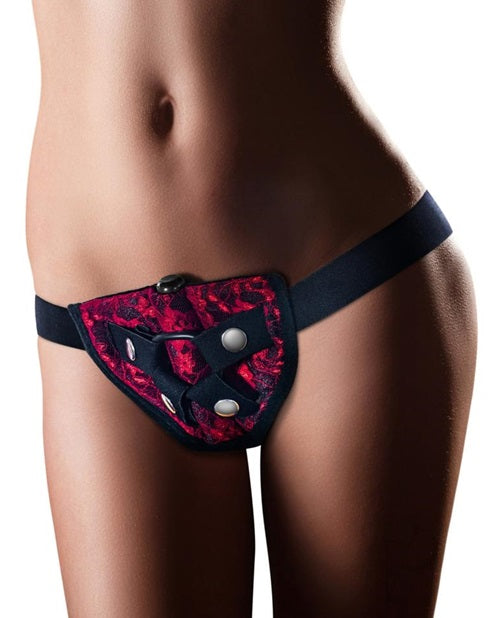 Temptasia Lovelace Harness with Bullet - Red
