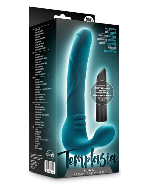 Temptasia - Luna - Strapless Silicone Dildo - Teal