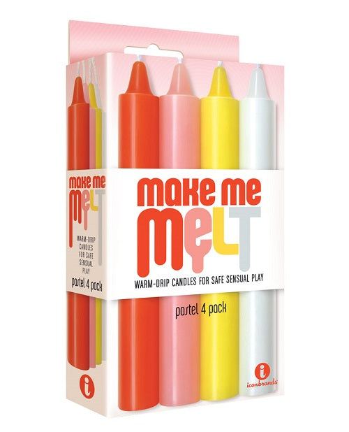 The 9's Make Me Melt Sensual Warm Drip Candles - Pastel Pack of 4