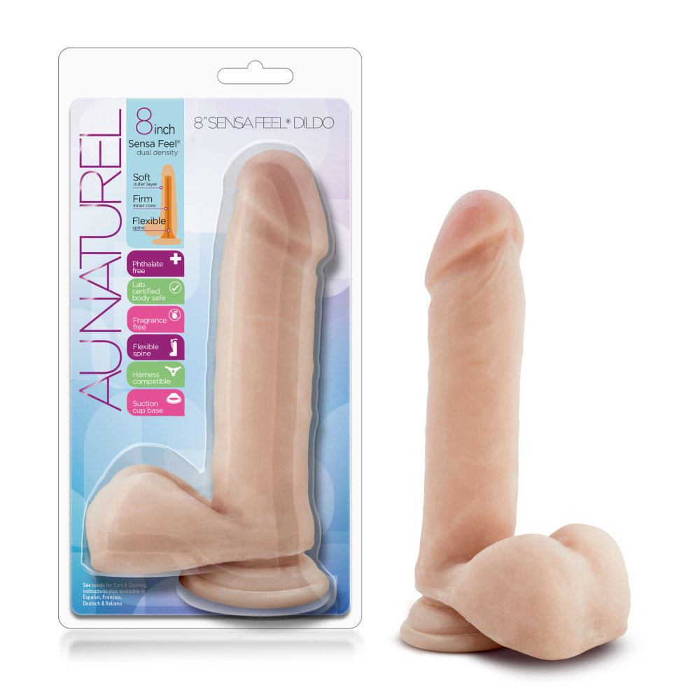 Au Naturel - 8" Sensa Feel Dildo - Beige