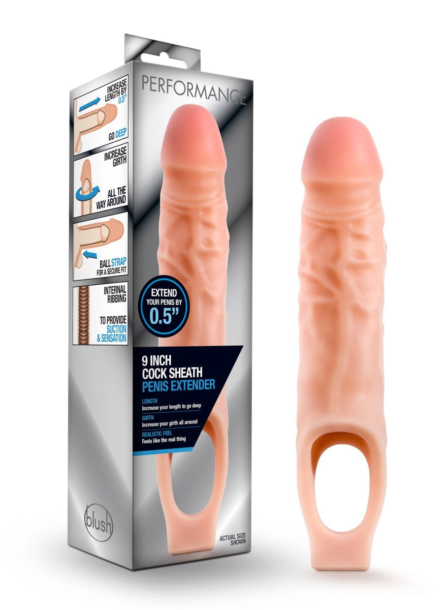 Performance - 9 Inch Cock Sheath Penis Extender - Vanilla