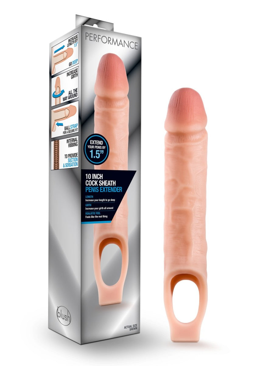 Performance - 10 Inch Cock Sheath Penis Extender - Vanilla