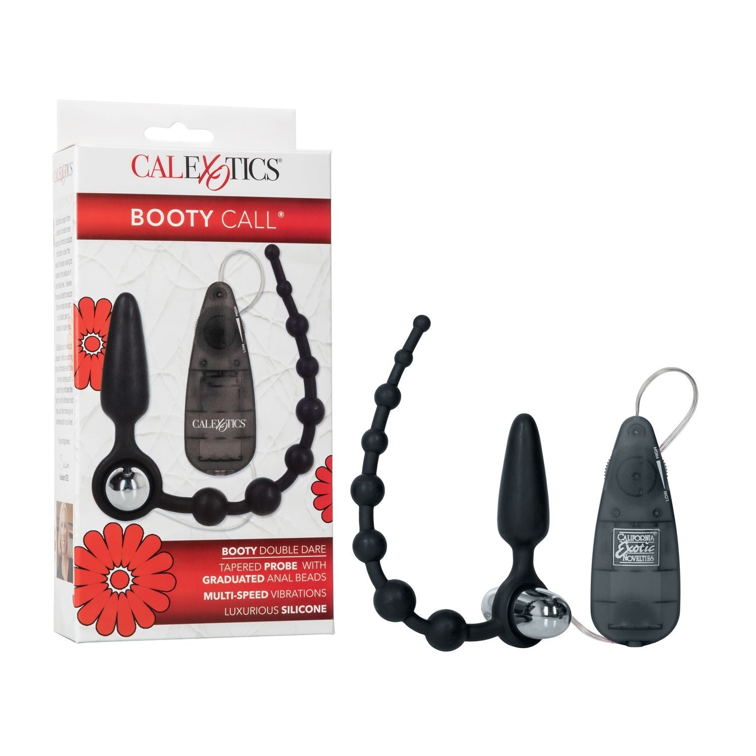 Booty Call Booty Double Dare Silicone Vibrating Butt Plug With Anal Beads