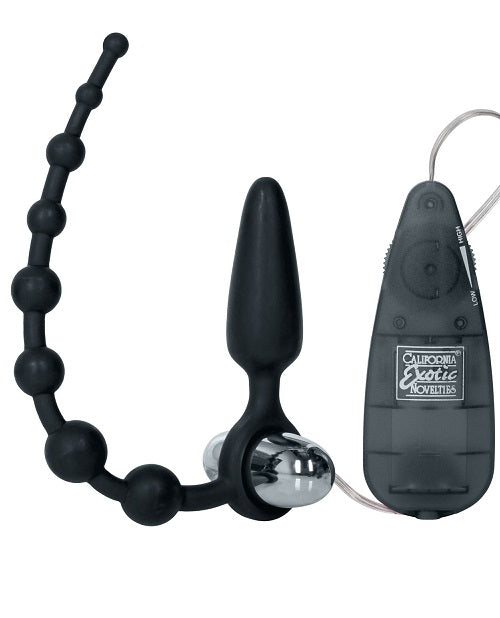 Booty Call Booty Double Dare Silicone Vibrating Butt Plug With Anal Beads