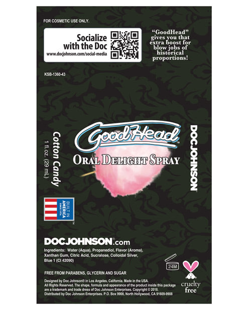 Good Head Oral Delight Spray - Cotton Cany