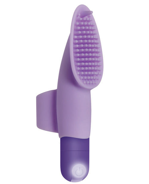 Fingerific Rechargeable Silicone Finger Bullet Vibrator with Clitoral Stimulator - Purple