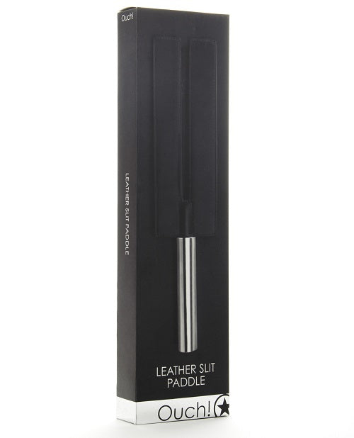 Ouch! Leather Slit Paddle - Black
