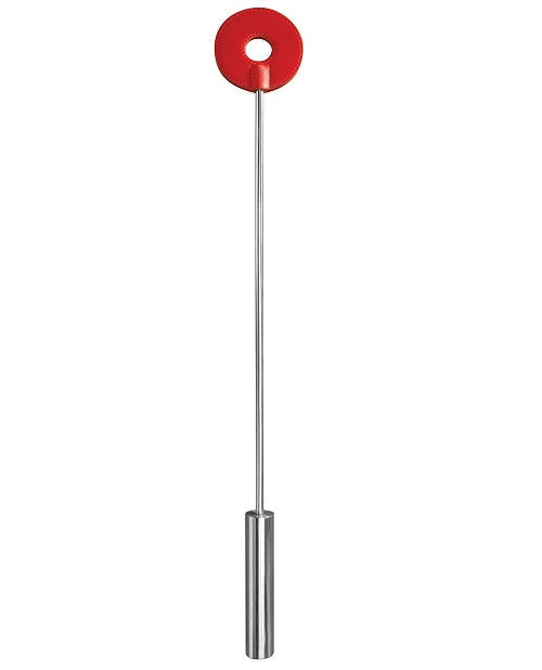 Ouch! Leather Circle Tipped Crop - Red