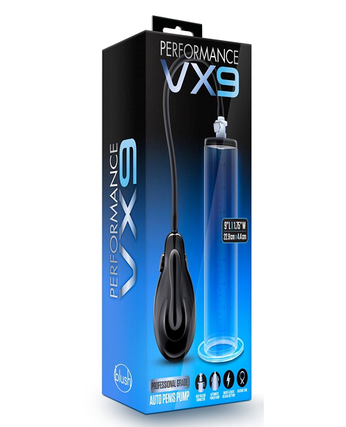 Performance VX9 Auto Penis Pump 9in - Clear