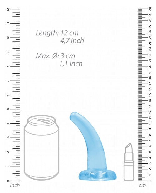 Realrock Crystal Clear Dildo W/ Suction Cup 5 in. Blue