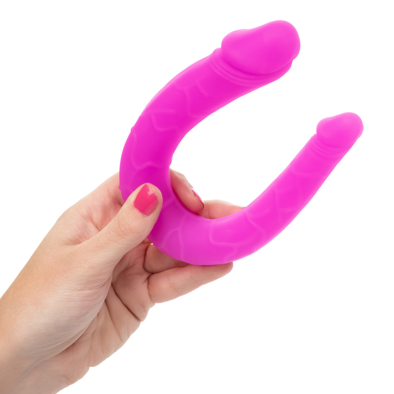 Silicone Double Dong AC/DC Dong Dual Penetration Non Vibrating Silicone Double Dong - Pink