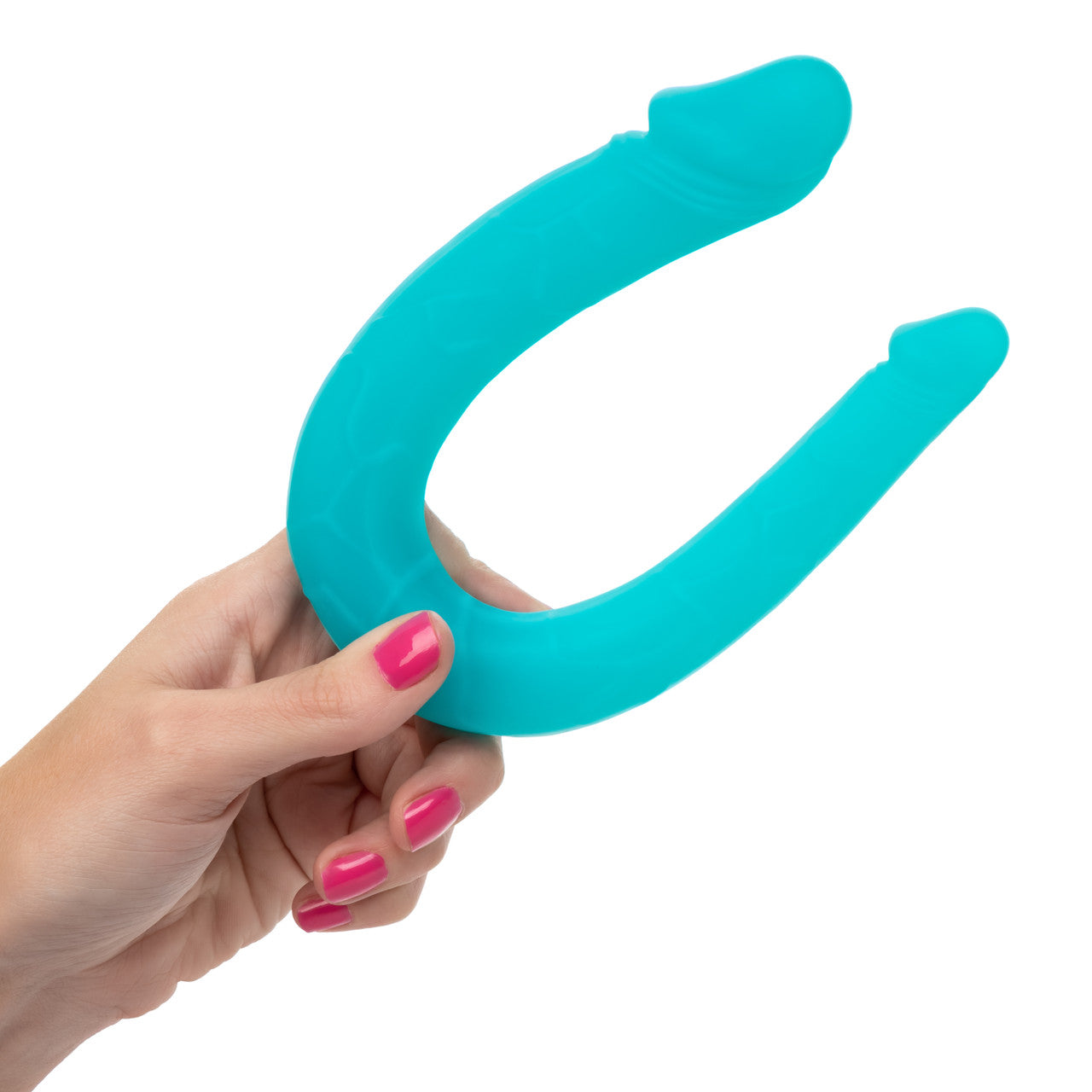 Silicone Double Dong AC/DC Dong Dual Penetration Non Vibrating Silicone Double Dong - Teal
