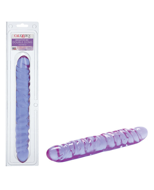 12" Reflective Gel Vein Double Dong - Lavender