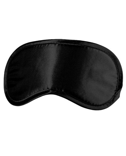 Black & White Satin Eye-Mask - Black