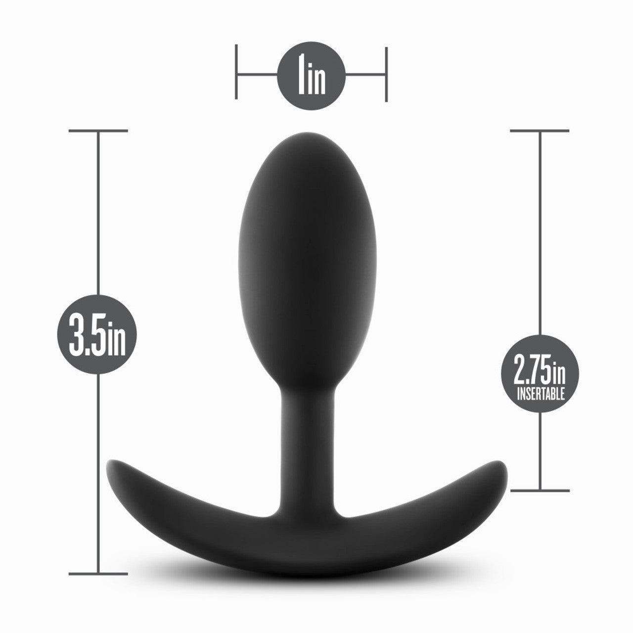 Anal Adventures Platinum - Silicone Vibra Slim Plug - Small - Black