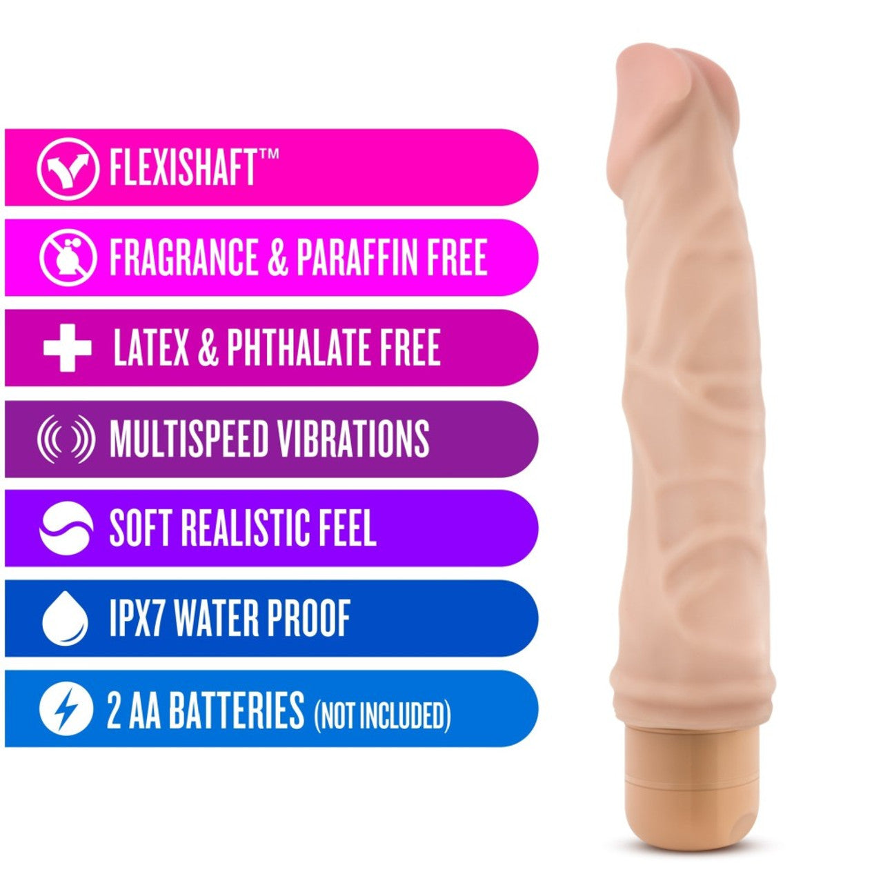 Dr. Skin Cock Vibe 6 Realistic Beige 9-Inch Long Vibrating Dildo