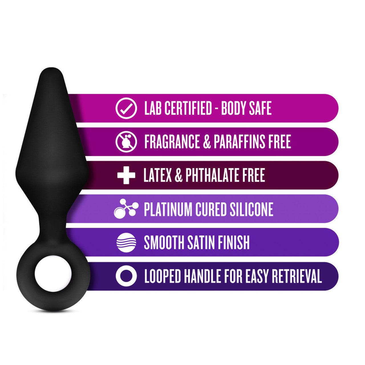 Anal Adventures Platinum - Silicone Loop Plug Kit - Black