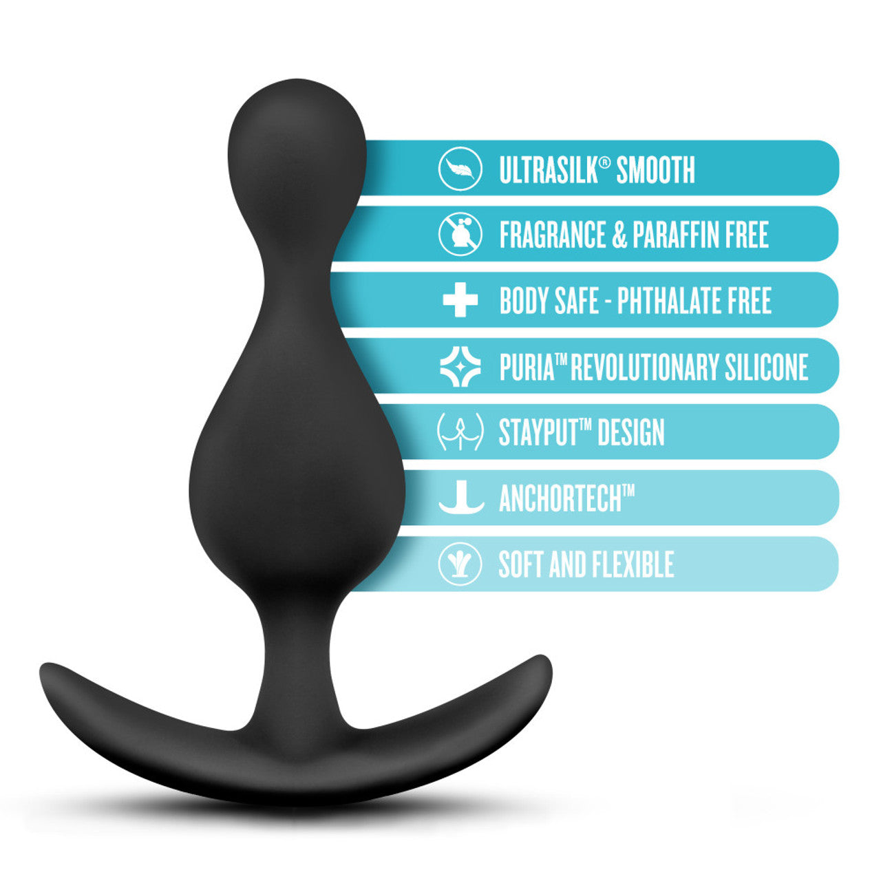 Anal Adventures Platinum - Wave Plug - Black