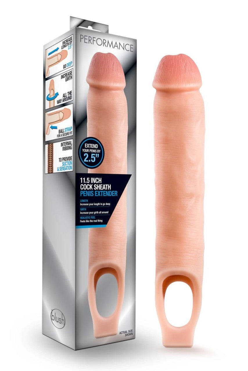 Performance - 11.5 Inch Cock Sheath Penis Extender - Vanilla