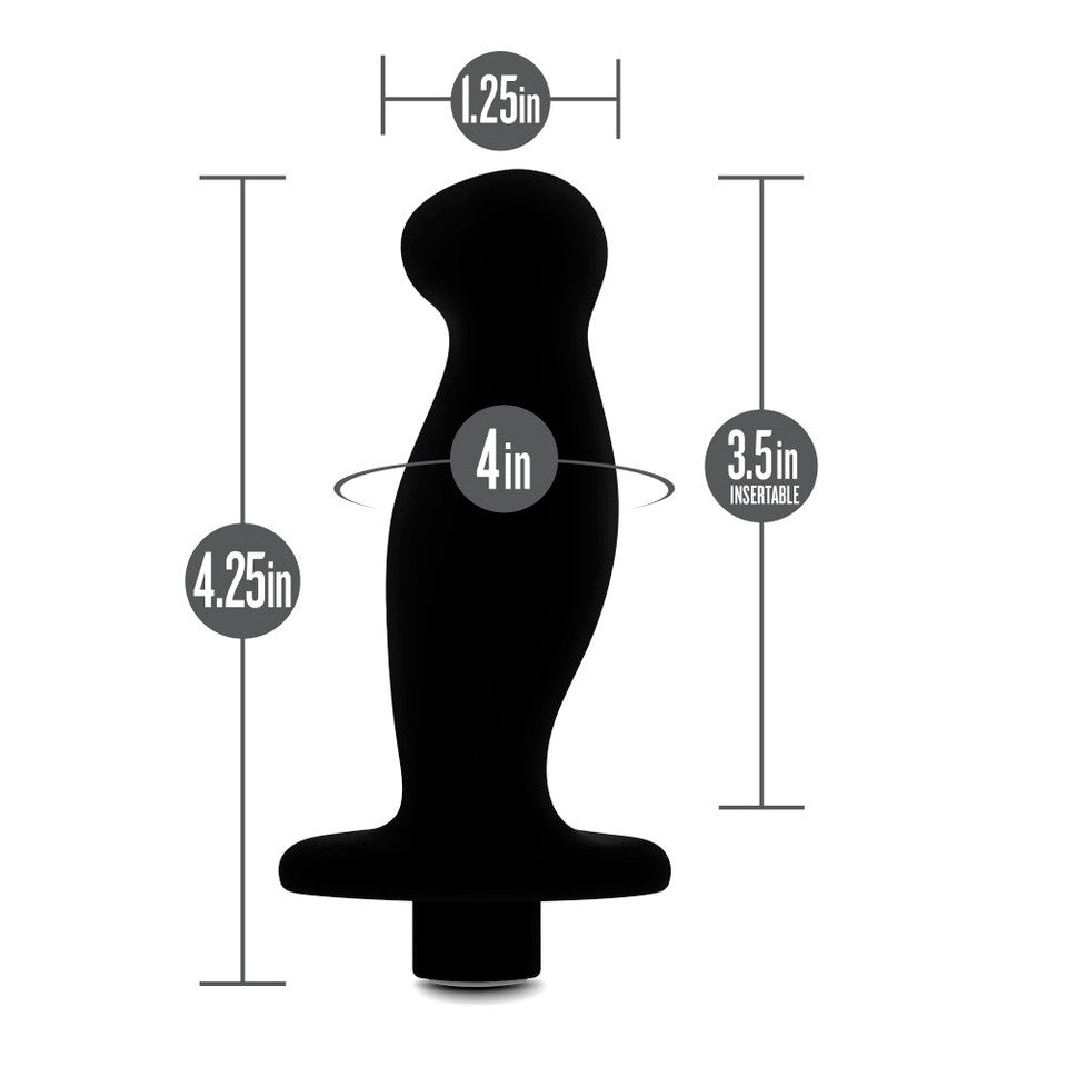 Anal Adventures Platinum - Silicone Vibrating Prostate Massager 02 - Black