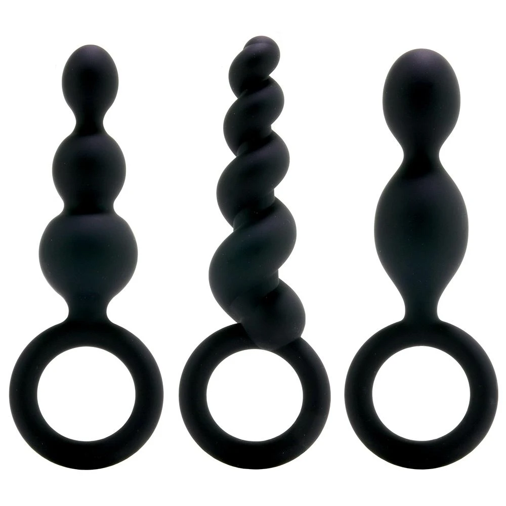 Satisfyer Plug Set of 3 - Asst. Colors - Black